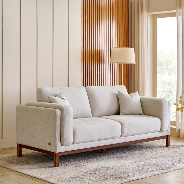 Lansbury NXT Fabric 3-Seater Sofa with Cushions – Beige