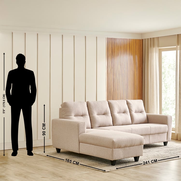 3-Seater Left Corner Sofa with Chaise – Beige